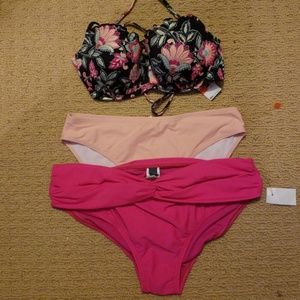 Floral bikini w/ coordinating bottoms 36b/s/m